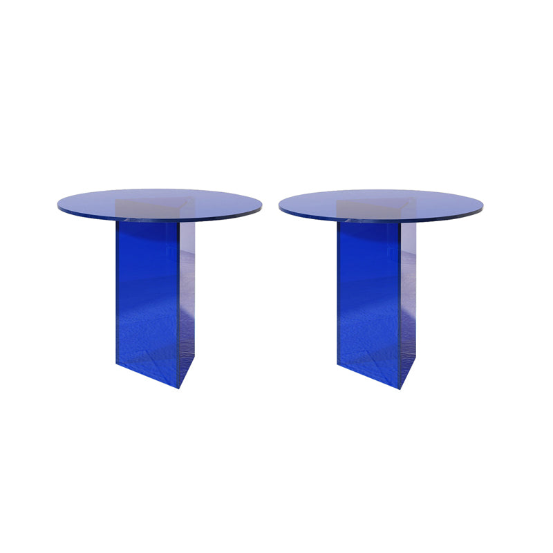 19" Wide Glam Side Table Clear Acrylic Pedestal Accent Side Table