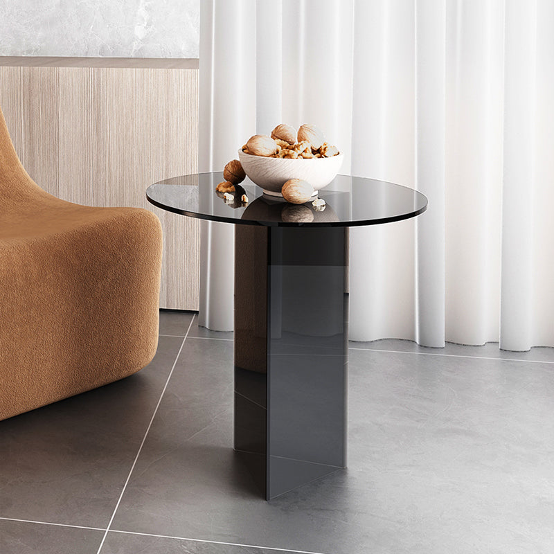 19" Wide Glam Side Table Clear Acrylic Pedestal Accent Side Table