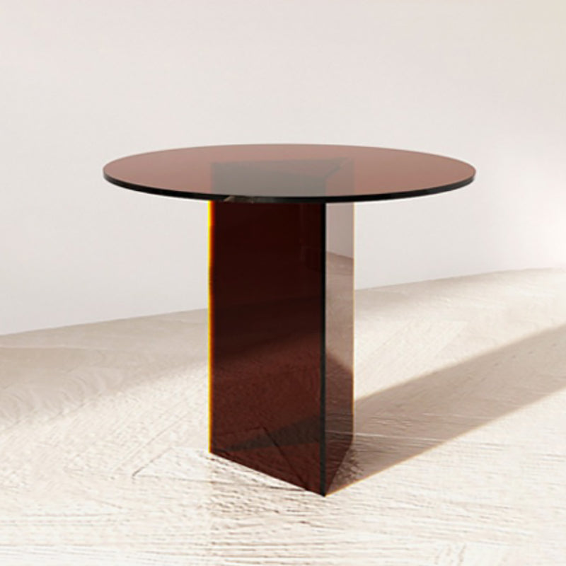 19" Wide Glam Side Table Clear Acrylic Pedestal Accent Side Table