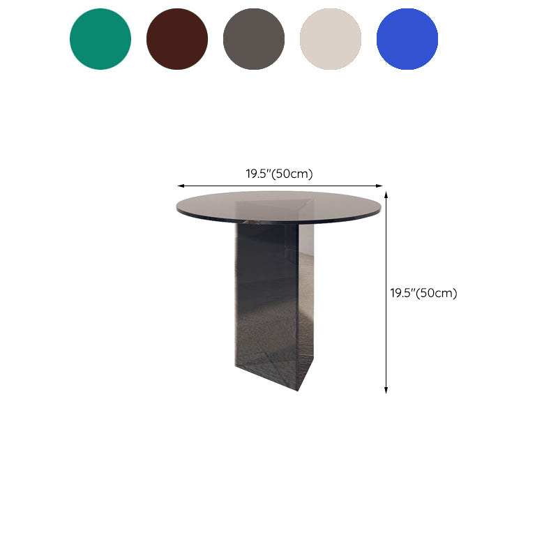 19" Wide Glam Side Table Clear Acrylic Pedestal Accent Side Table