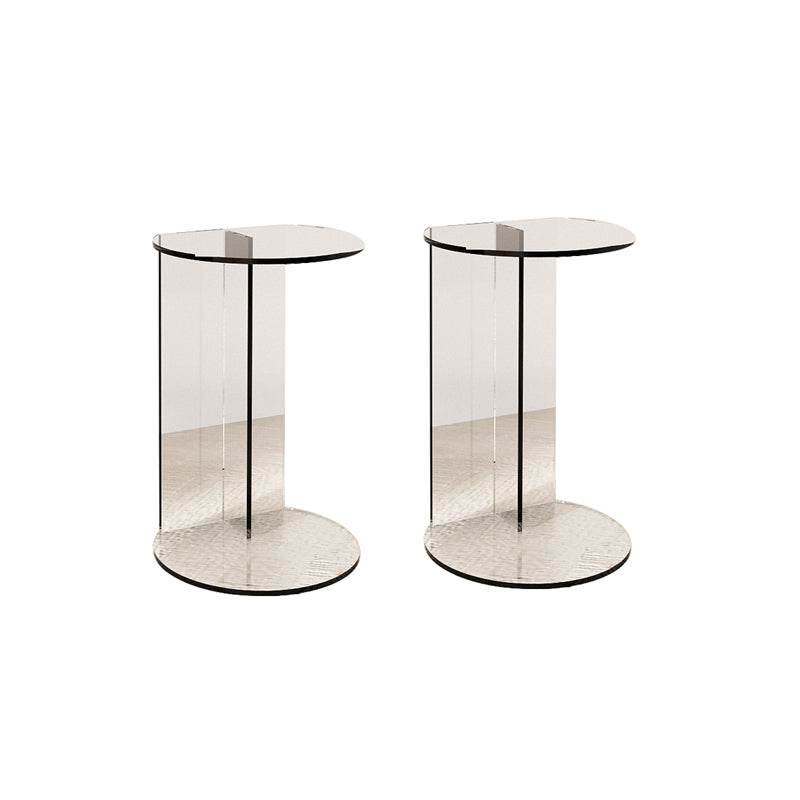 11" Wide Glam Side Table Sled Acrylic Clear Accent Side Table