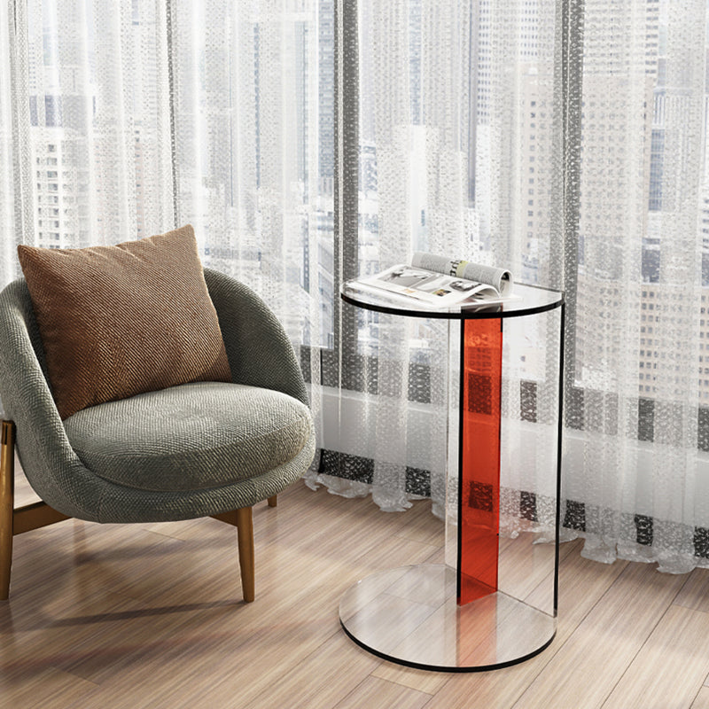 11" Wide Glam Side Table Sled Acrylic Clear Accent Side Table