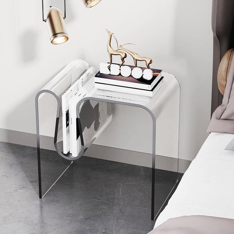 11" Wide Glam Side Table Sled Clear Acrylic Accent Side Table