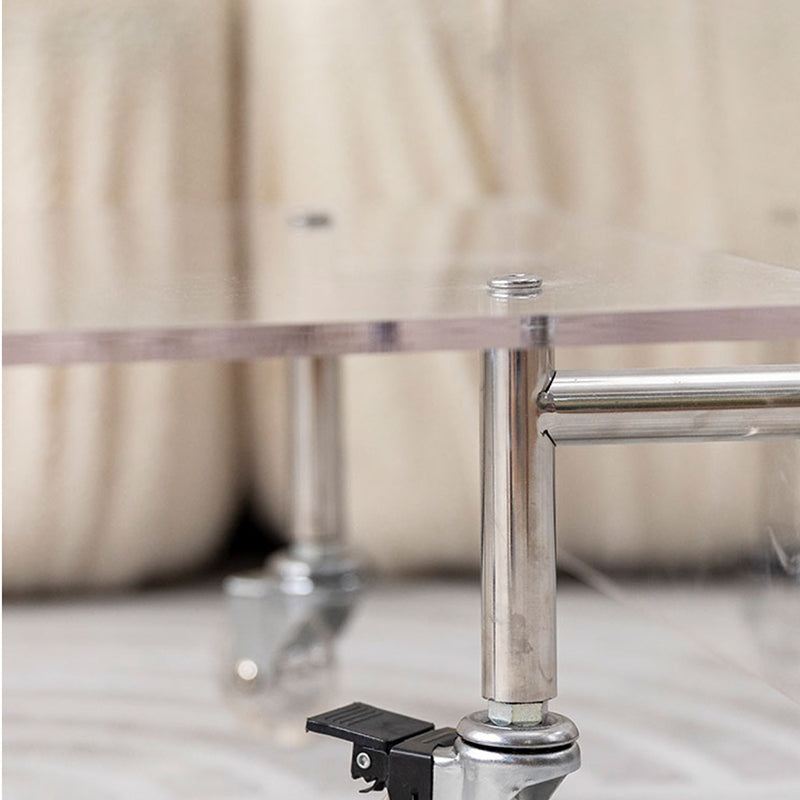 Plastic Rectangular End Table Double Tier Corner Table with Storage