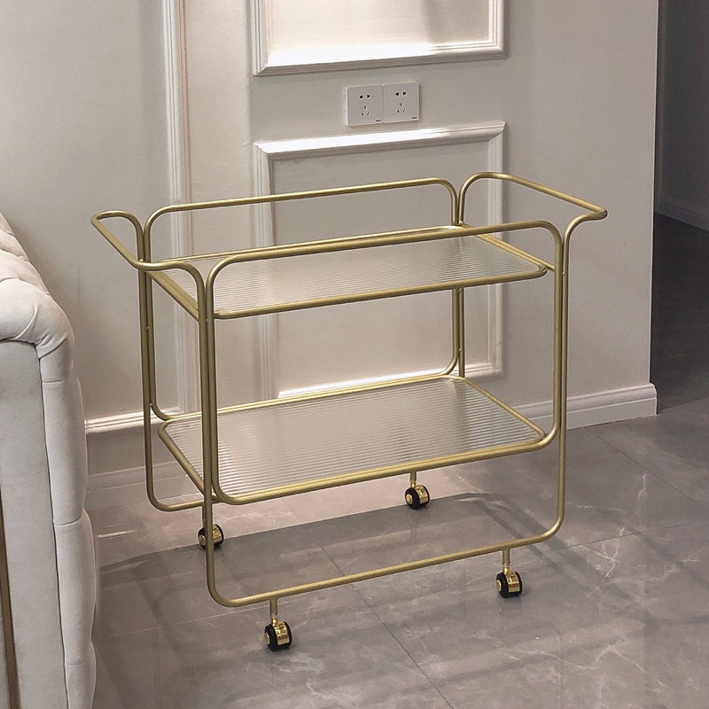 Modern Double Tier End Table Rectangular Corner Table with Storage