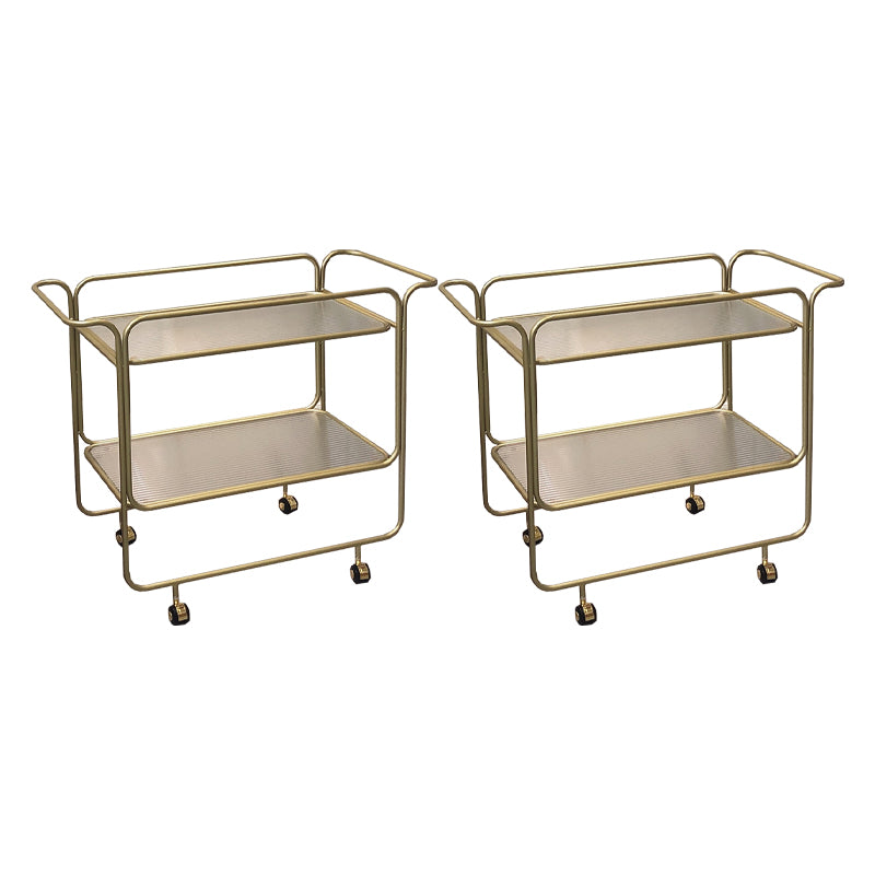 Modern Double Tier End Table Rectangular Corner Table with Storage