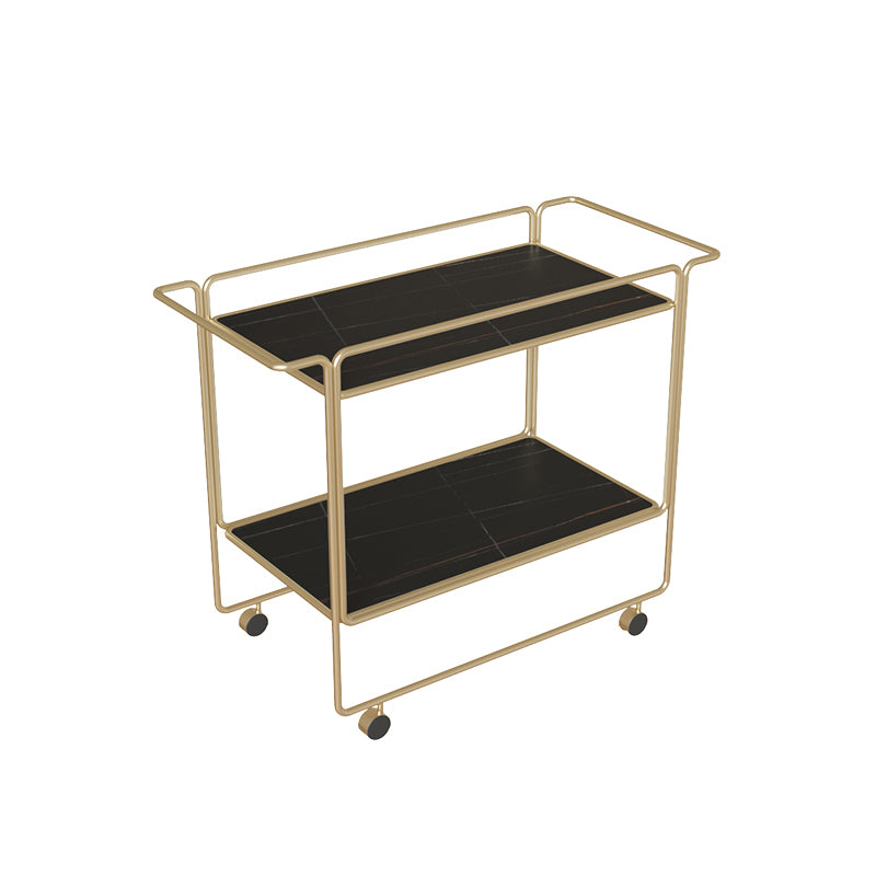 Modern Double Tier End Table Rectangular Corner Table with Storage