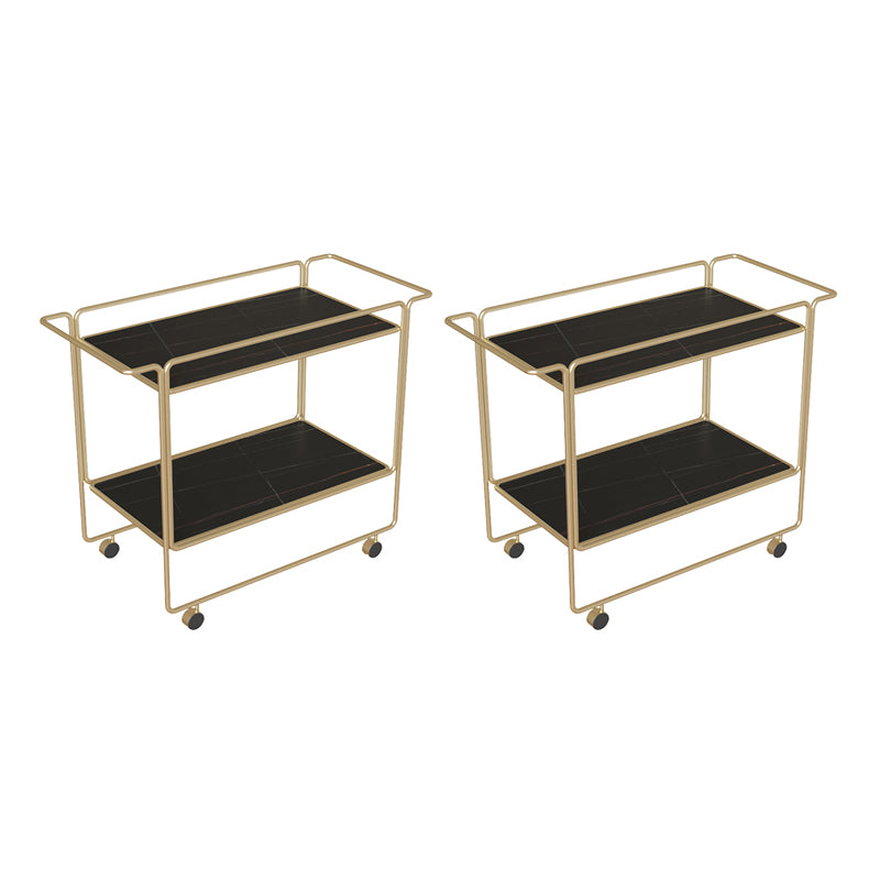 Modern Double Tier End Table Rectangular Corner Table with Storage