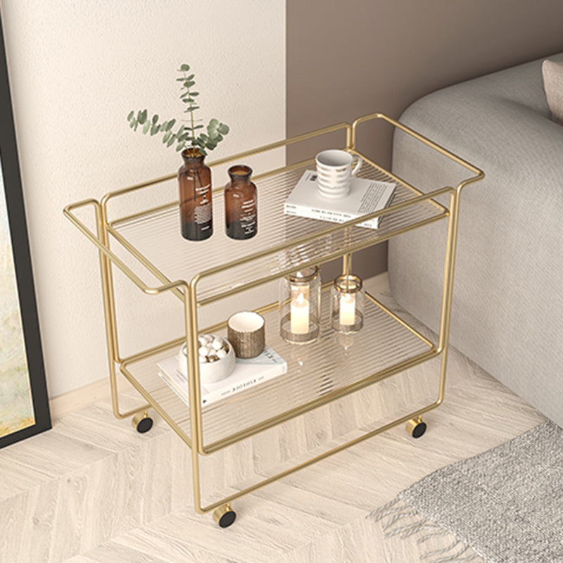 Modern Double Tier End Table Rectangular Corner Table with Storage