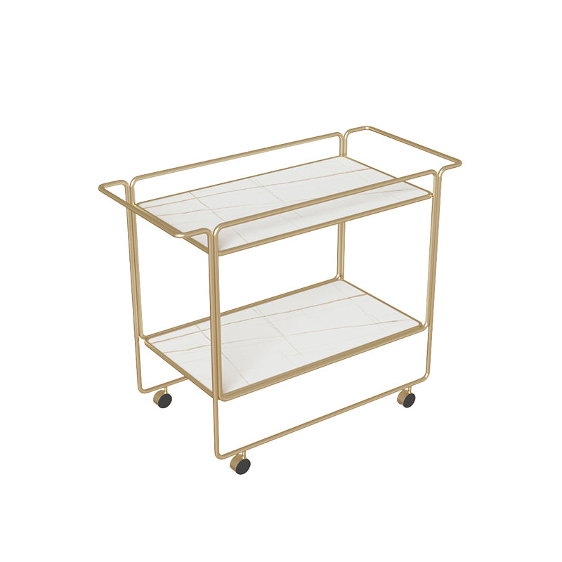 Modern Double Tier End Table Rectangular Corner Table with Storage