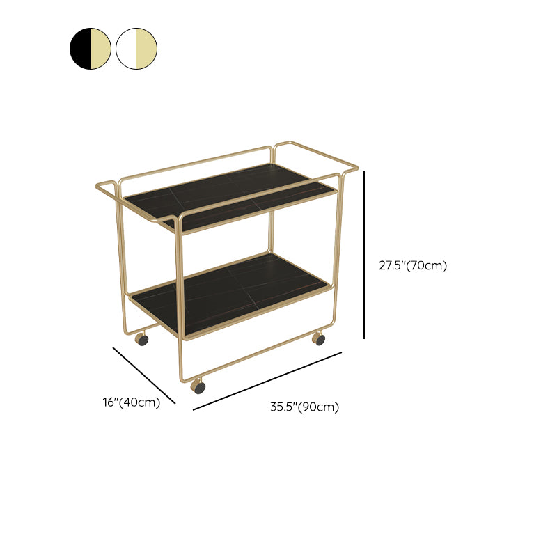 Modern Double Tier End Table Rectangular Corner Table with Storage