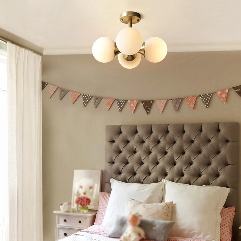 Nordic Style Golden Ceiling Lamp Ball Shape Ceiling Light for Living Room