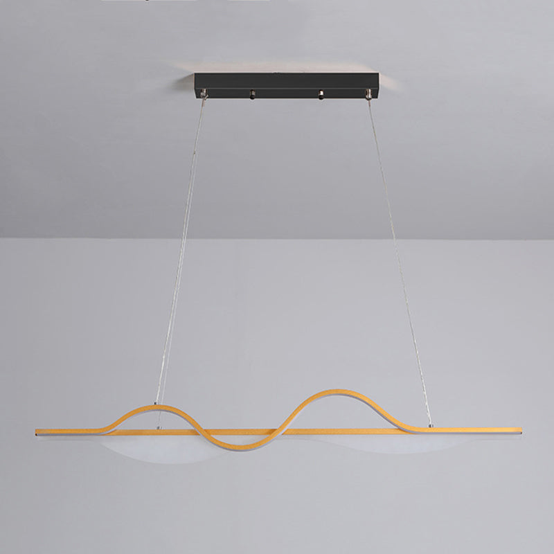 Contemporary LED Ceiling Light Golden/Black Kitchen Island Lighting for Foyer