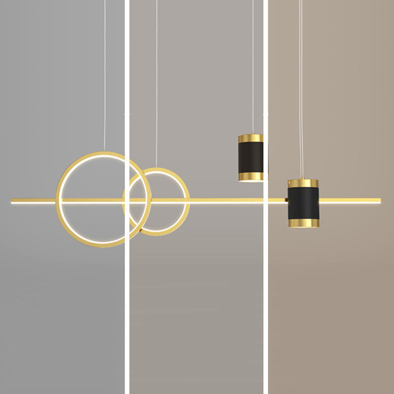 4-Lights Modern Island Pendants Metal Pendant Lights for Dining Room