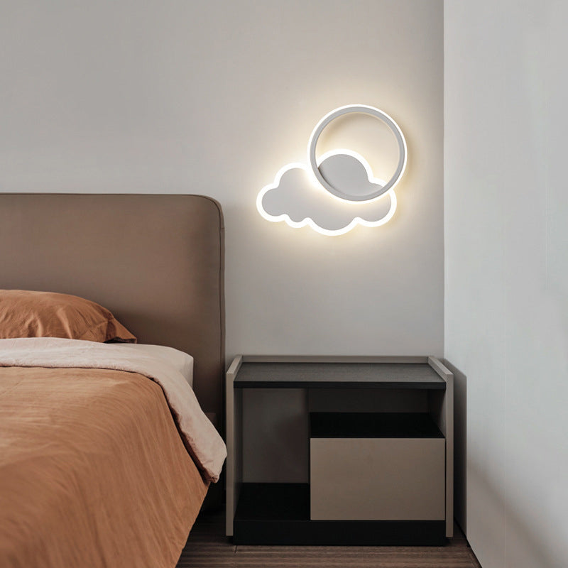 Single White Modernism Wall Mounted Sconce LED Statement Wall Light