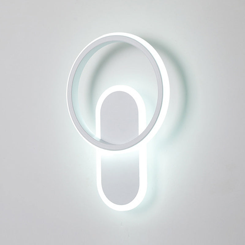 Single White Modernism Wall Mounted Sconce LED Statement Wall Light