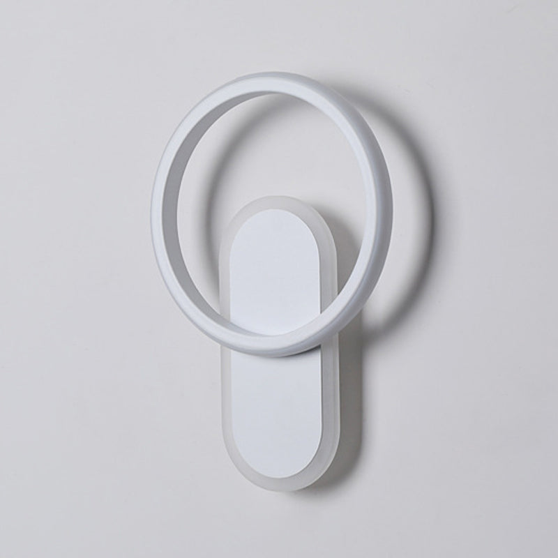 Single White Modernism Wall Mounted Sconce LED Statement Wall Light