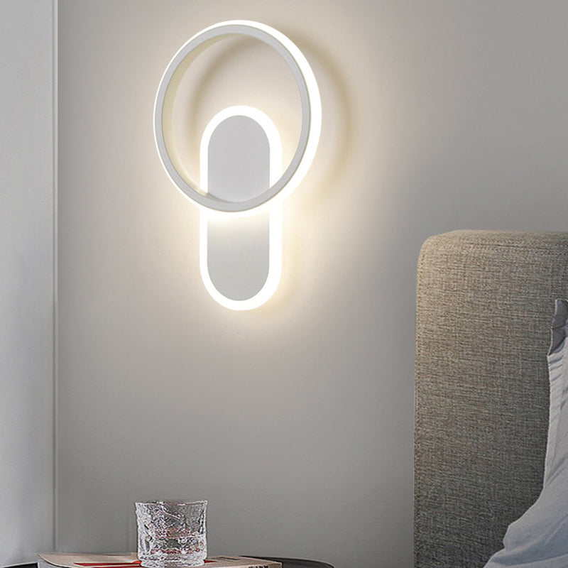 Single White Modernism Wall Mounted Sconce LED Statement Wall Light