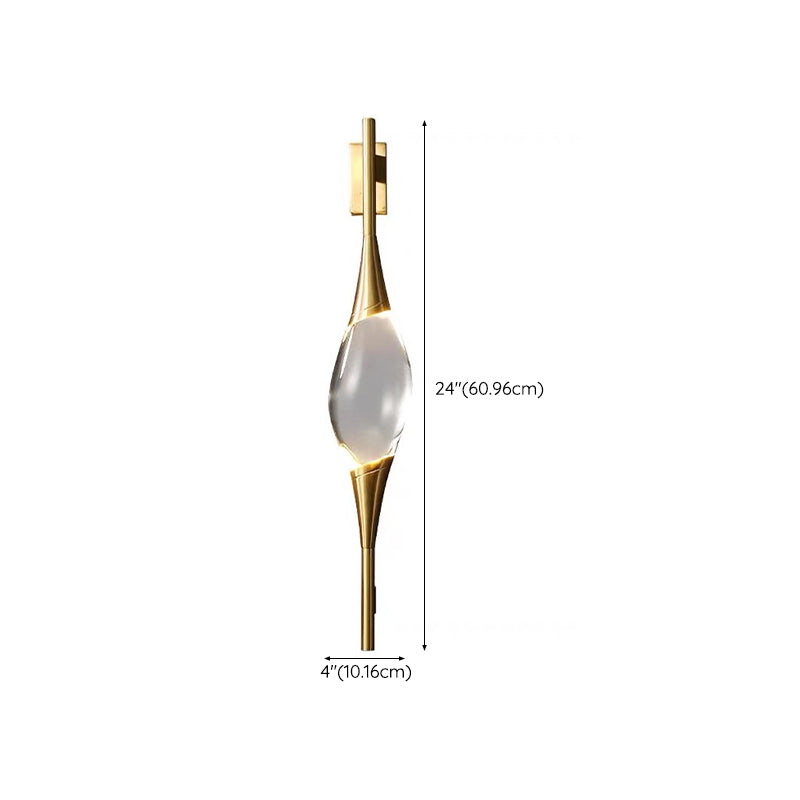 Golden Metal Lighting Contemporary Crystal Wall Light for Home Foyer