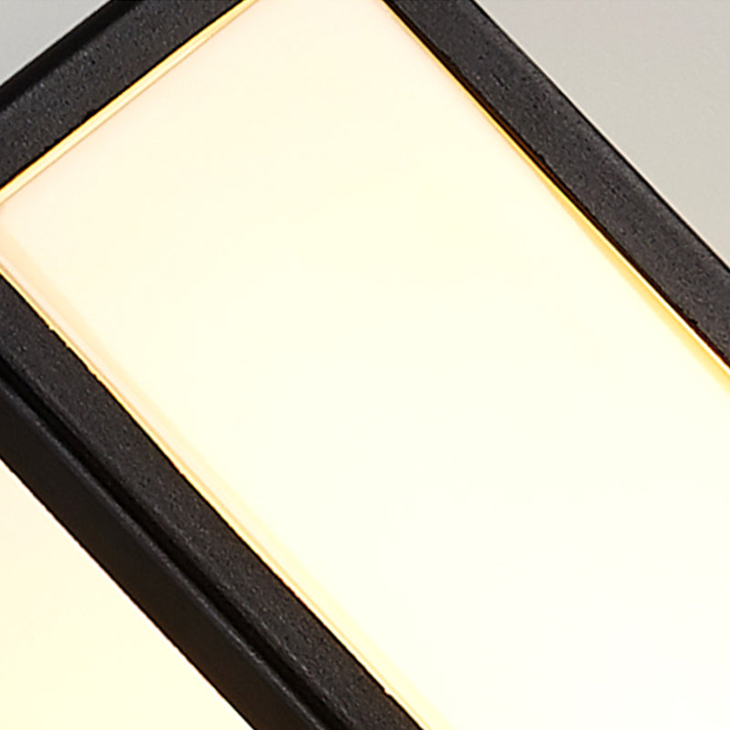Modern LED Metal Wall Sconce Rectangle Shape Wall Light with Acrylic Shade for Courtyard