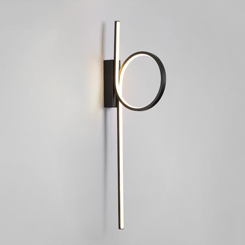Single White/Black Contemporary Wall Mounted Sconce LED Wall Light