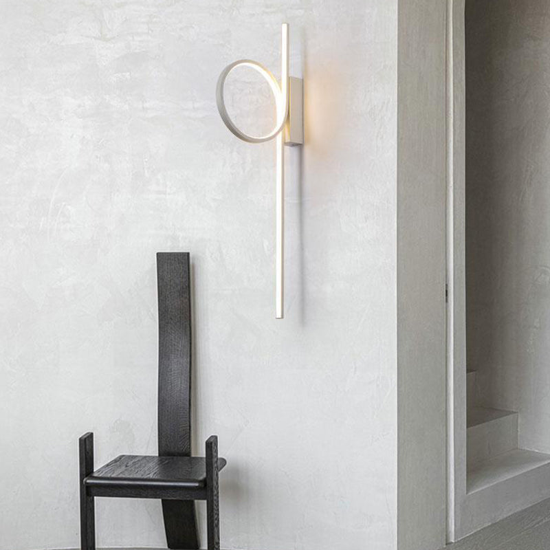 Single White/Black Contemporary Wall Mounted Sconce LED Wall Light