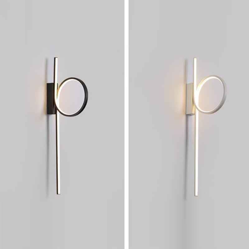 Single White/Black Contemporary Wall Mounted Sconce LED Wall Light