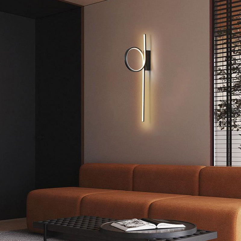 Single White/Black Contemporary Wall Mounted Sconce LED Wall Light
