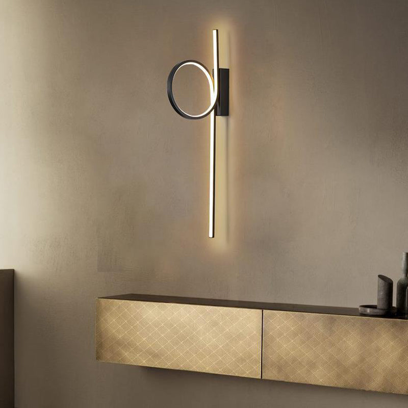 Single White/Black Contemporary Wall Mounted Sconce LED Wall Light