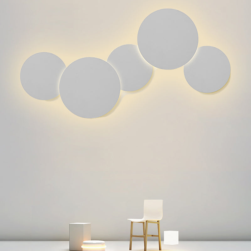 LED Metal Modern Wall Sconce Circular Shape Wall Light with Acrylic Shade for Bedroom
