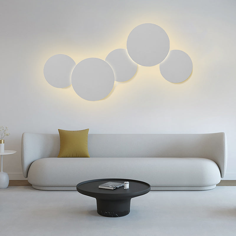 LED Metal Modern Wall Sconce Circular Shape Wall Light with Acrylic Shade for Bedroom