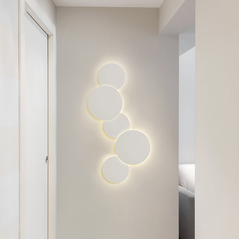 LED Metal Modern Wall Sconce Circular Shape Wall Light with Acrylic Shade for Bedroom
