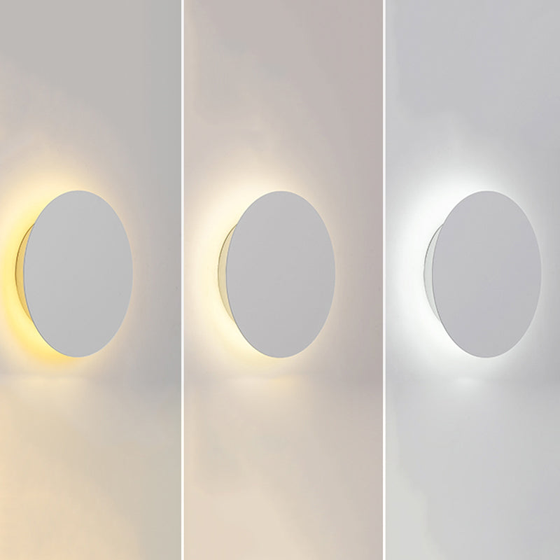 LED Metal Modern Wall Sconce Circular Shape Wall Light with Acrylic Shade for Bedroom