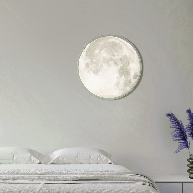 LED Modern Metal Wall Sconce Circular Shape Wall Light with Acrylic Shade for Bedroom