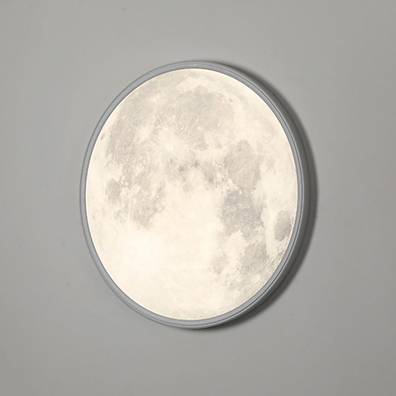 LED Modern Metal Wall Sconce Circular Shape Wall Light with Acrylic Shade for Bedroom