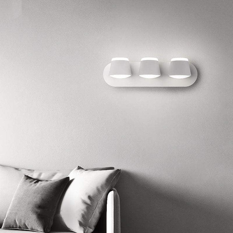 LED Modern Metal Wall Sconce Cone Shape Wall Light with Acrylic Shade for Bedroom