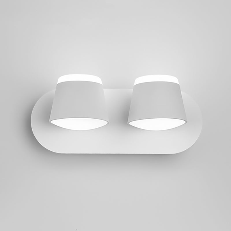 LED Modern Metal Wall Sconce Cone Shape Wall Light with Acrylic Shade for Bedroom