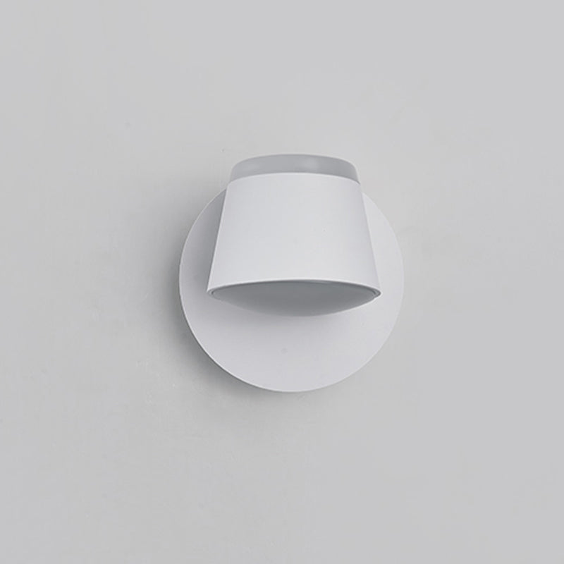 LED Modern Metal Wall Sconce Cone Shape Wall Light with Acrylic Shade for Bedroom