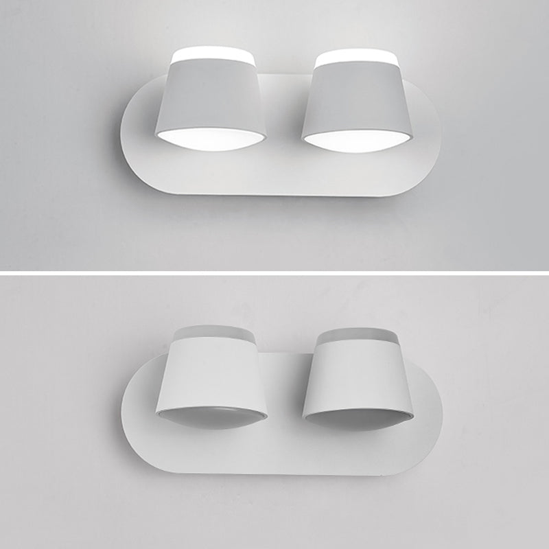 LED Modern Metal Wall Sconce Cone Shape Wall Light with Acrylic Shade for Bedroom