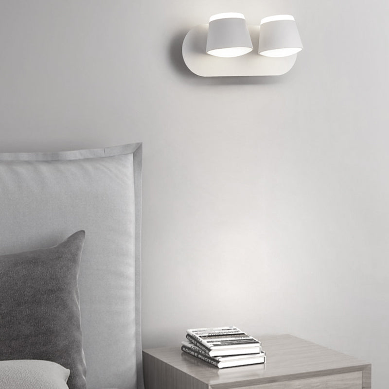LED Modern Metal Wall Sconce Cone Shape Wall Light with Acrylic Shade for Bedroom