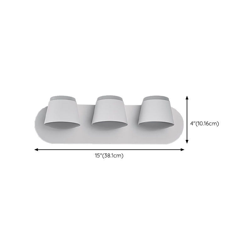 LED Modern Metal Wall Sconce Cone Shape Wall Light with Acrylic Shade for Bedroom