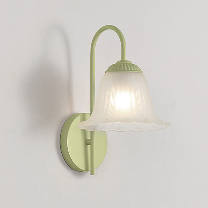 Modern Metal Wall Sconce Flower Shape Wall Light with Glass Shade for Living Room