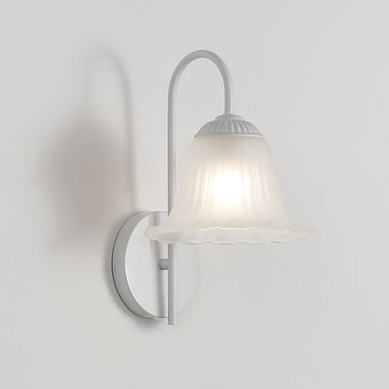 Modern Metal Wall Sconce Flower Shape Wall Light with Glass Shade for Living Room