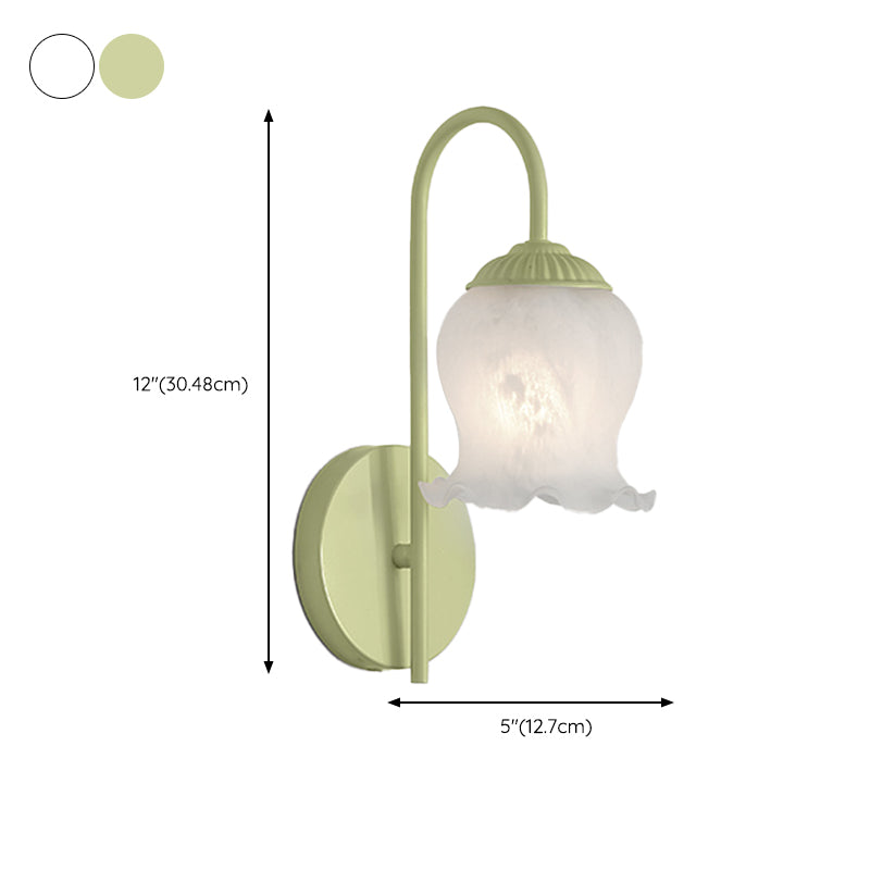 Modern Metal Wall Sconce Flower Shape Wall Light with Glass Shade for Living Room