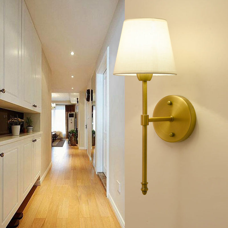 Cone Wall Light Fixtures Modern Metal Wall Sconces in Gold for Living Room