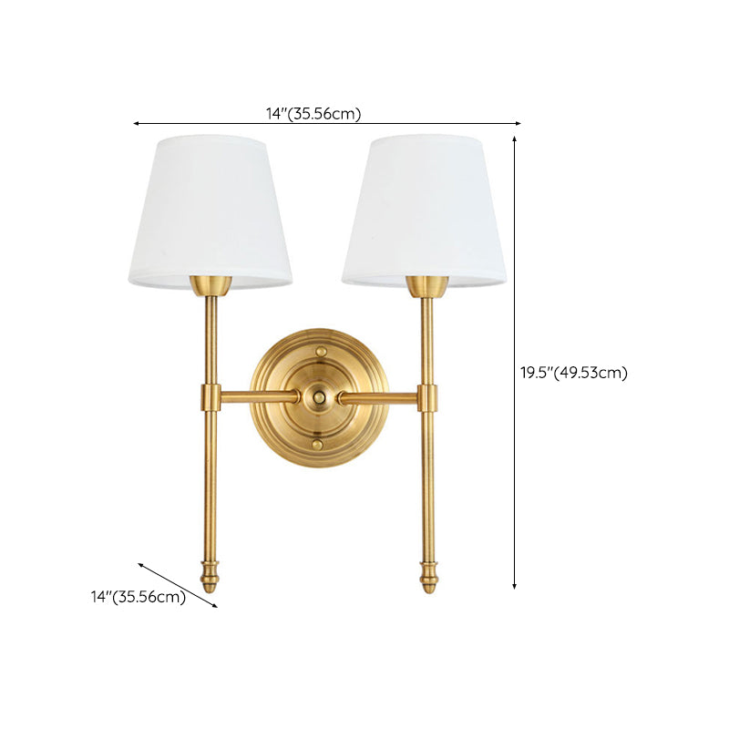 Cone Wall Light Fixtures Modern Metal Wall Sconces in Gold for Living Room