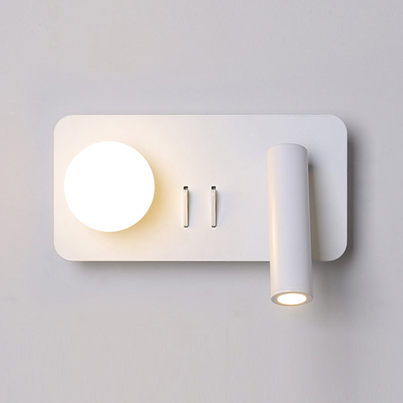 Modern LED Metal Wall Sconce Geometric Shape Wall Light with Acrylic Shade for Bedroom