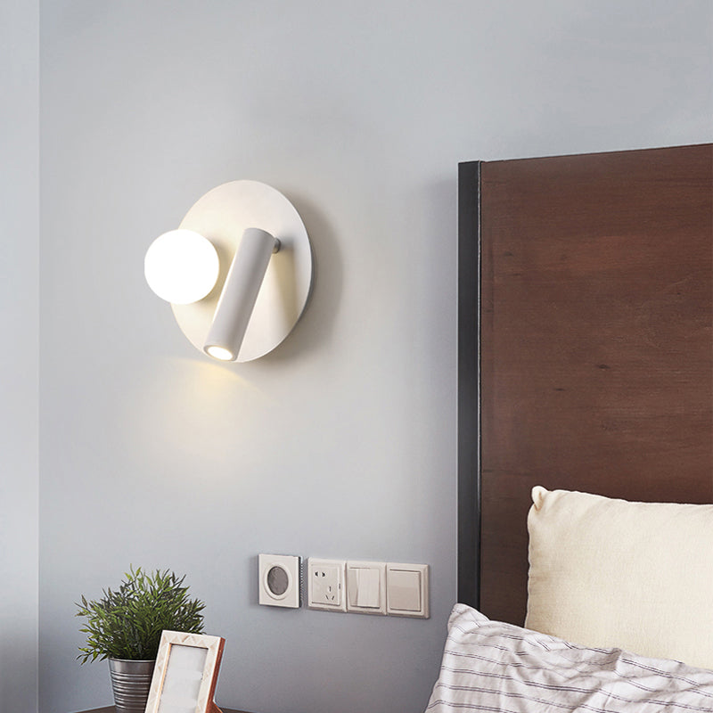 Modern LED Metal Wall Sconce Geometric Shape Wall Light with Acrylic Shade for Bedroom