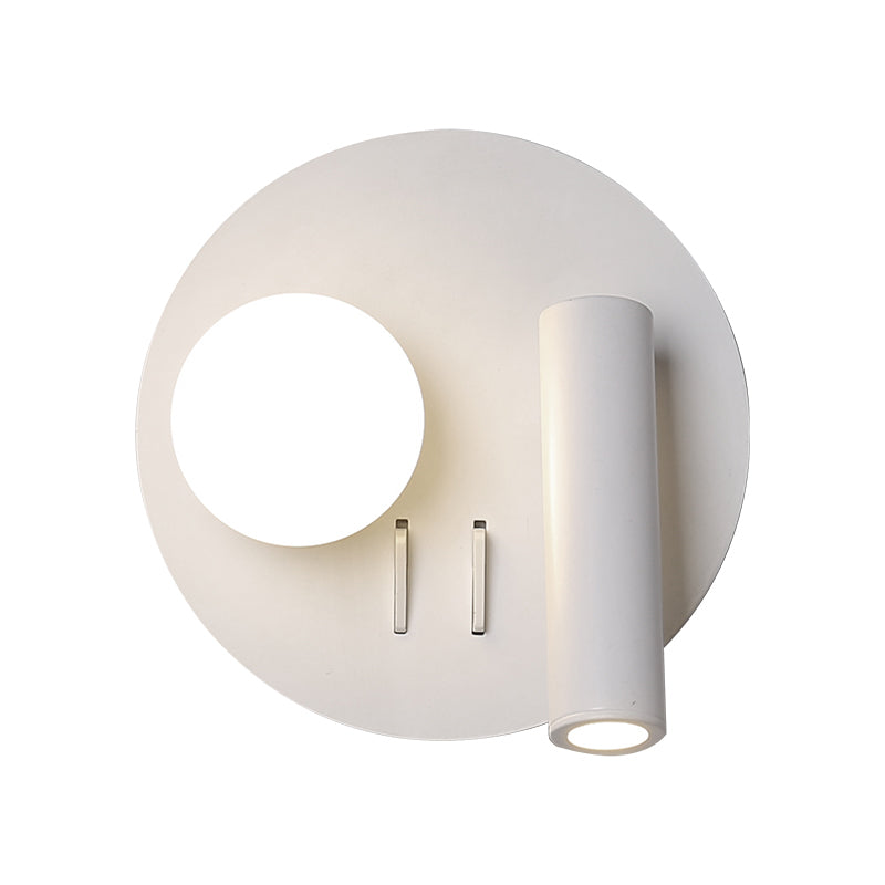 Modern LED Metal Wall Sconce Geometric Shape Wall Light with Acrylic Shade for Bedroom