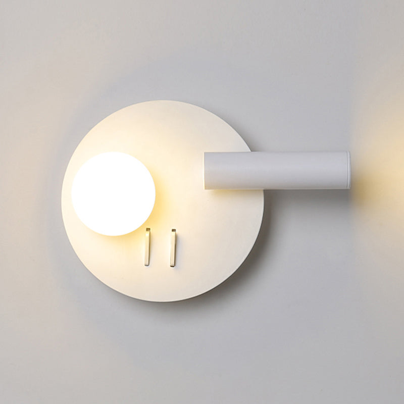 Modern LED Metal Wall Sconce Geometric Shape Wall Light with Acrylic Shade for Bedroom